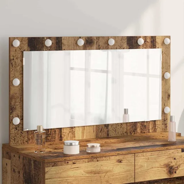 vidaXL Schmink Spiegel Oudhout 100 x 55 x 18 cm Rechthoekig Bruin