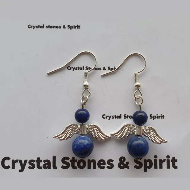 mineraalsteen Oorbellen Lapis Lazuli engel blauw