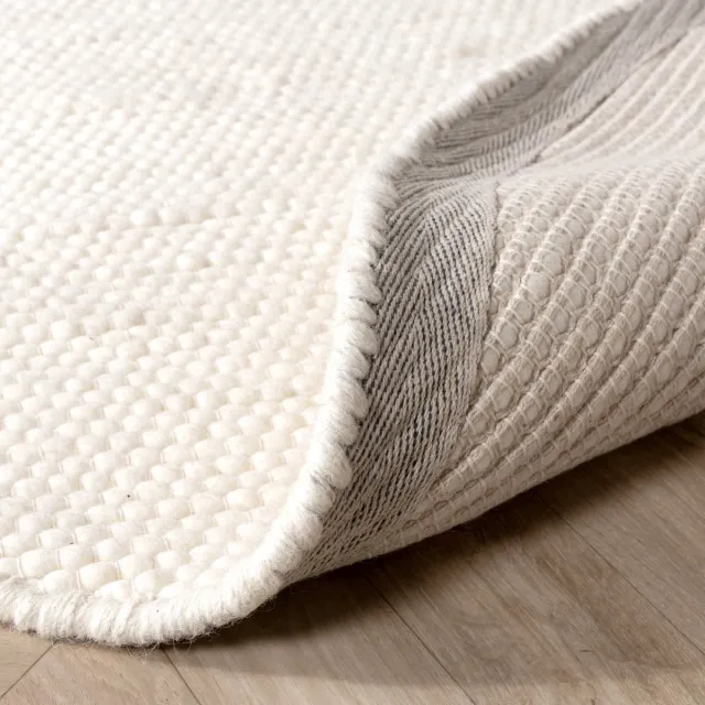NATURL. Ovaal wollen vloerkleed - Feline Wit - 152x245cm