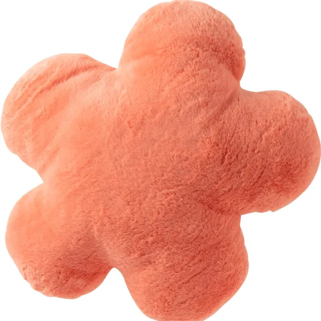 J-Line kussen Bloem - polyester - perzik Oranje