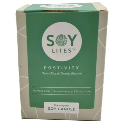 Soylites Soycandle Positivity - Desert Rose & Orange Blossom gebroken wit