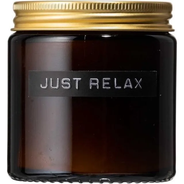 Wellmark Kleine geurkaars cedarwood bruin glas 'just relax'