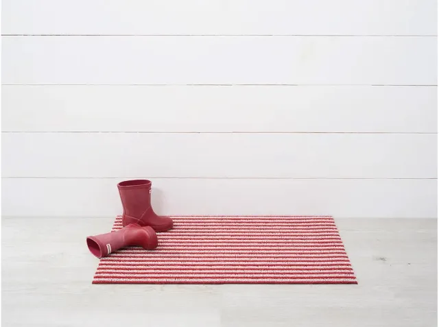 CHILEWICH Deurmat-Breton-Stripe-46x71 cm-Candy wit/rood