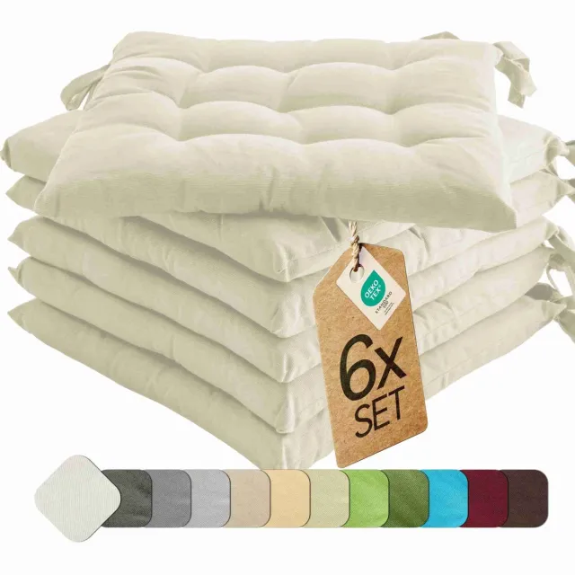 etérea Himmlische Qualität etérea Basic Zitkussen Stoelkussen - Seat Cushion 6 Stuk - 40x40 cm - Ivor