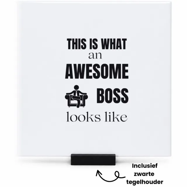 Hacebo this is what an awesome trainer looks like tegeltje met tegelhouder - Trainer - cadeau trainer - tegeltjes met tekst - cadeau - coach cadeau - bedankt voor alles - spreuktegels - 15x15 CM Wit
