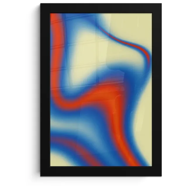 FrameYourWall Poster in lijst - Fotolijst 20x30 cm - Posters - Golven - Kleurrijk - Abstract - Posterlijst zwart - Decoratie - Wanddecoratie woonkamer - Muurdecoratie slaapkamer