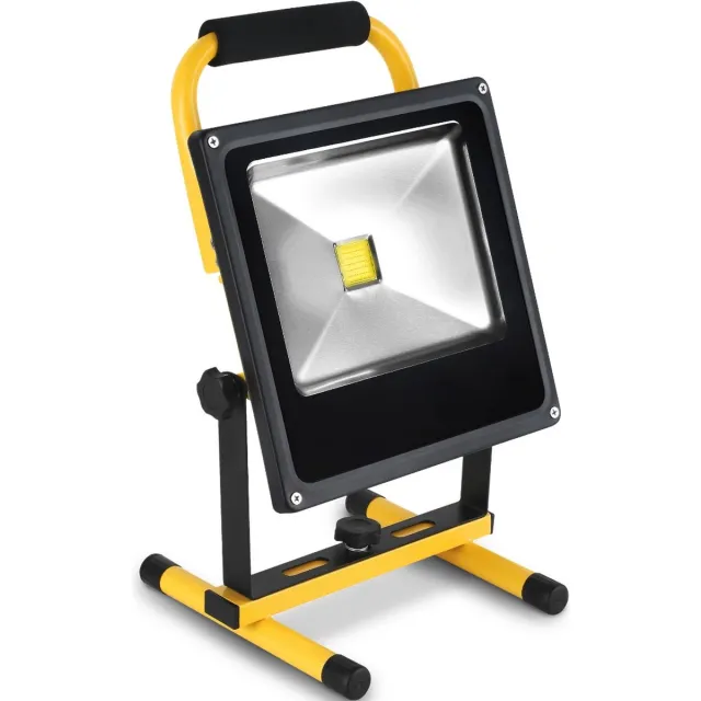 ABC-Led 10W LED schijnwerper - Oplaadbaar - 700 lumen - Koud wit zwart/geel