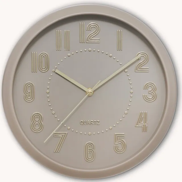 Atmosphera Alizee Klok - Glas/PP - Ø30cm - Taupe Beige moyen