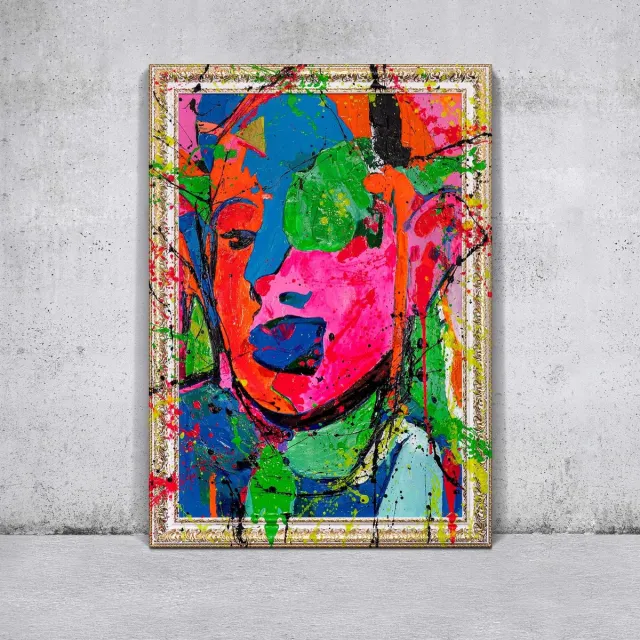 YS Schilderij - Handgeschilderd canvas schilderij - Wanddecoratie moderne Kunst - Kleurrijk - Reli?f - Muurdecoratie woonkamer - Slaapkamer decoratie - Kamer accessoires - schilderijen op canvasmetlijst - schilderij woonkamer Met lijst White 140x100