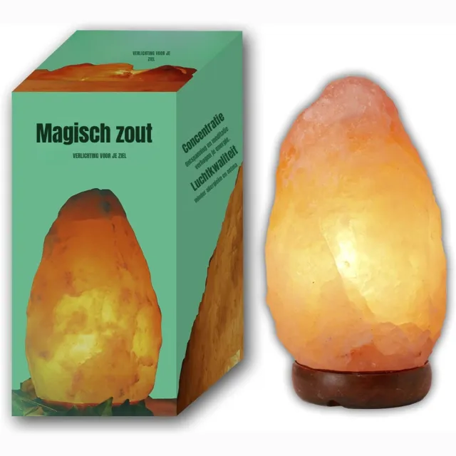 AMA Zoutlamp - Zoutsteenlamp - Nachtlampje - Echte Himalayazout - 15x15x25cm - Oranje