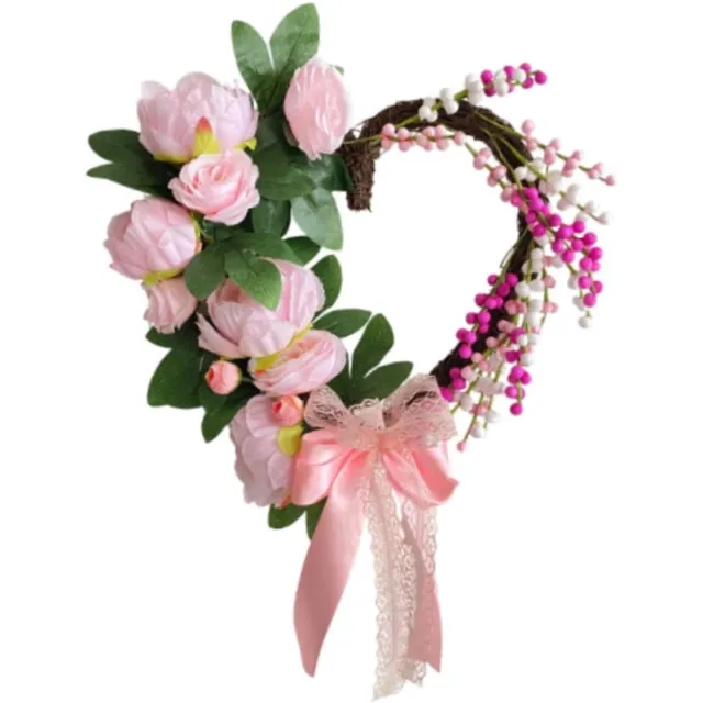 KZQ Valentijnsdag Krans Kunstbloemen Guirlande Elegante Voorjaarskrans Cadeau Voor Deur En Interieur Decoratie Feestelijke Bloemen Arrangement Veelkleurig