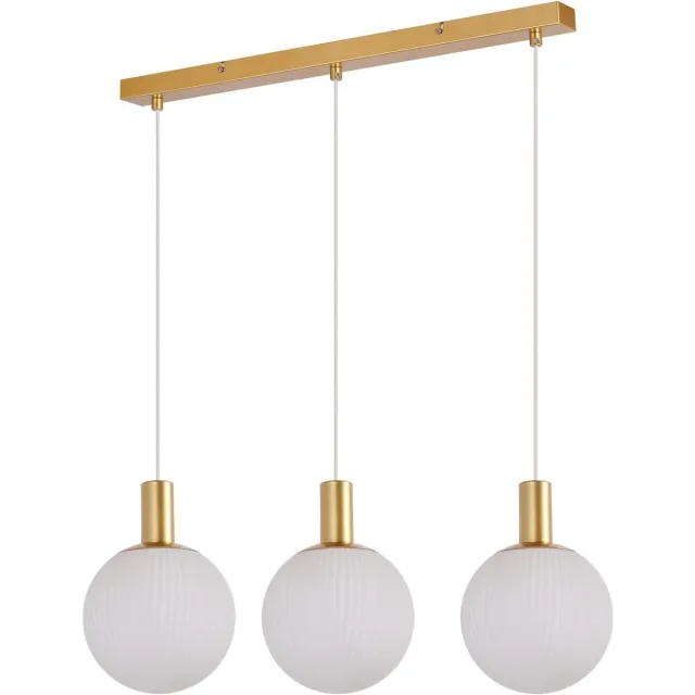 Glitzerlife Hanglampen - Modern design - 3xE27 - Hoogte verstelbaar - Glas metaal - Ø70cm - Wit goud - Hanglampen eetkamer - Keuken woonkamer gang