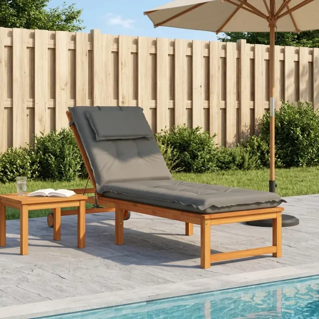 vidaXL Ligstoel Kussen GEMERT 100% Polyester Grijs 190 x 50 x 9 cm