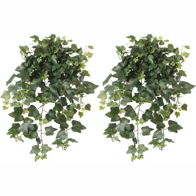 Shoppartners 2x Groene Hedera Helix/klimop kunstplant 65 cm voor buiten - UV kunstplanten/nepplanten - Weerbestendig