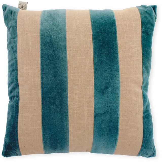 Walra Sierkussen Velvet Stripes - 45x45 - Bruin - 100% Katoen (BCI)