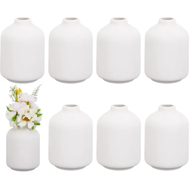 Imperatoris Keramische Vaas Set – Decoratieve Vazen voor Interieur en Woondecoratie – 6 stuks wit