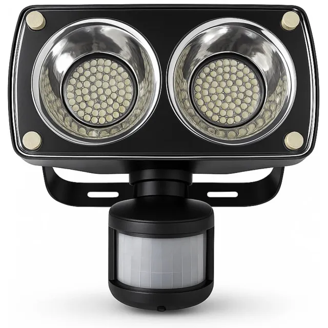 Rowi Electronics Rowi LED-straler Wand – 180 LEDs – Bewegingsmelder – IP54 – Zwart