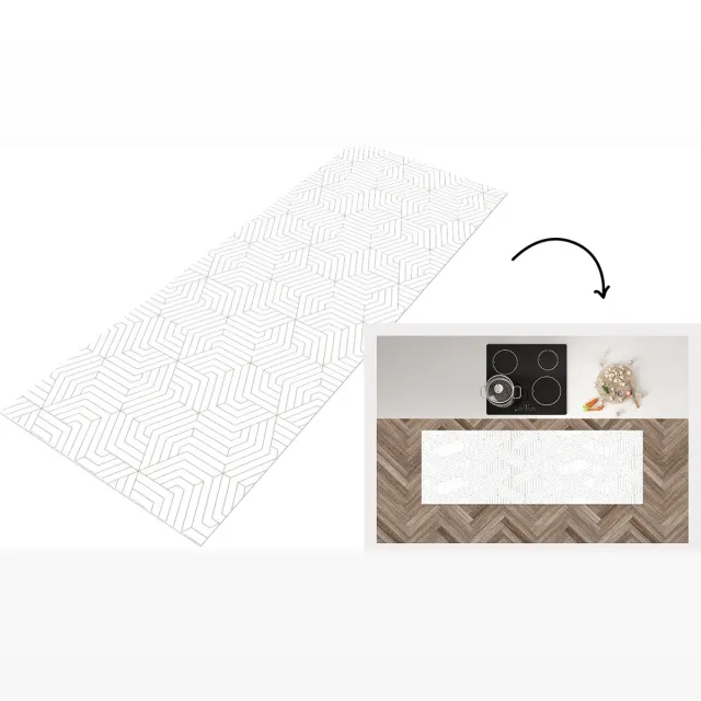 KitchenYeah Keukenloper - Loper keuken - Abstract - Patronen - Design - Lijn - Keukenloper vinyl Multicolor