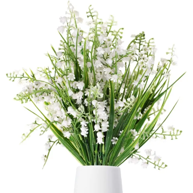 Ibenzoa Set van 12 kunstmatige lelietjes-van-dalen voor decoratie thuis en evenementen groen