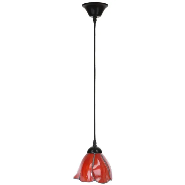 Coloured by Art Tiffany Hanglamp aan snoer Tender Poppy - Art Deco Trade Rood