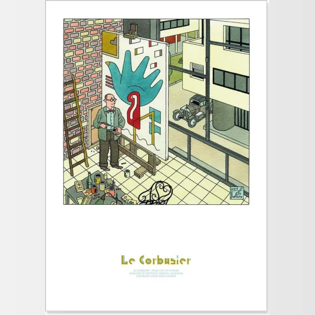 Joost Swarte Le Corbusier - Kunstposter From can to canvas Fullcolor