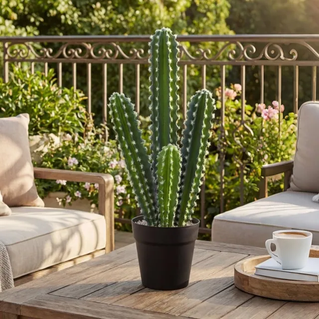 OKWISH Kunstcactus Onderhoudsvrij 53 Cm Groen Kunststof Met Pot Voor Binnen Voor Woonkamer En Kantoor Decoratieve Kamerplant