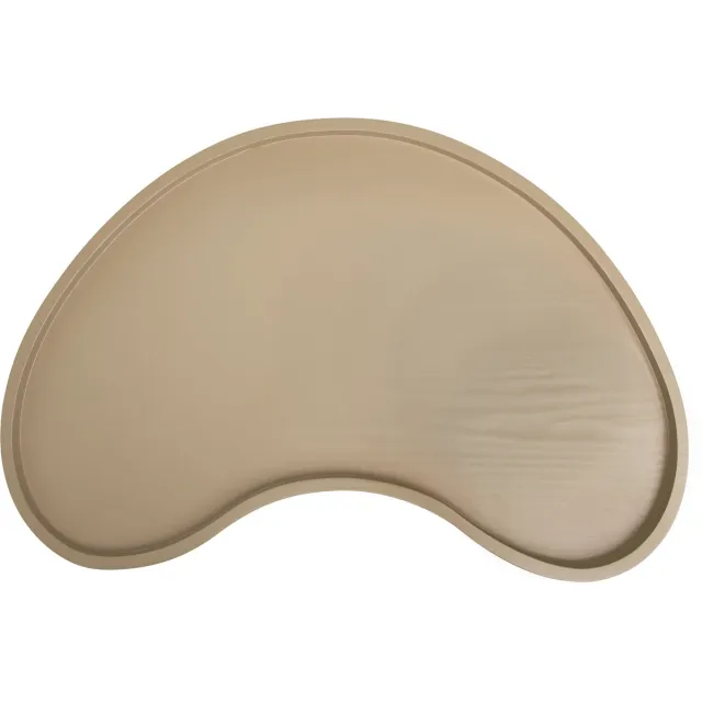 QUVIO Dienblad hout - Kidney tray - Organisch design - Decoratieve schaal - 45x24 cm - Taupe zandkleur