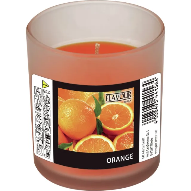 Conpax Candles geurkaars - sinaasappel geur - oranje - 8 branduren - in glas - aroma kaars
