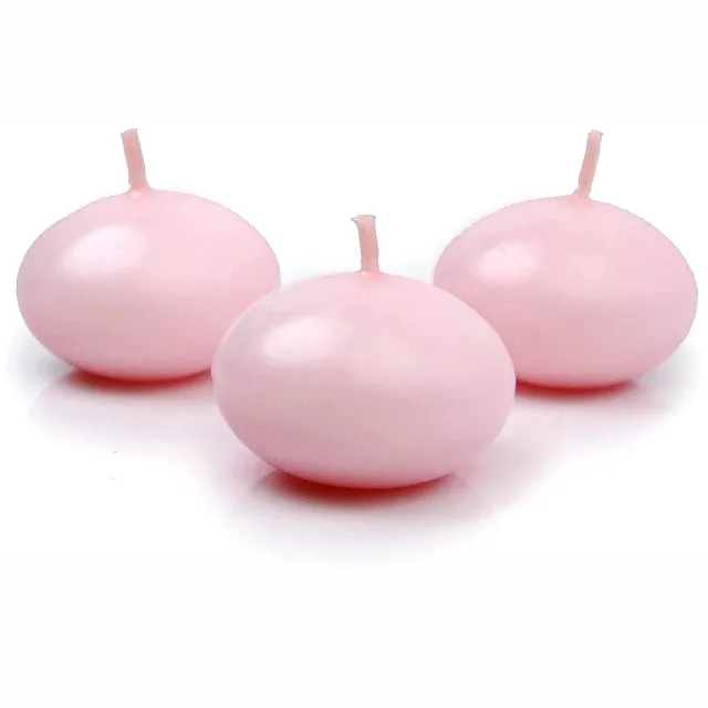 PartyDeco 50 mat roze drijfkaarsen schijf 40 mm