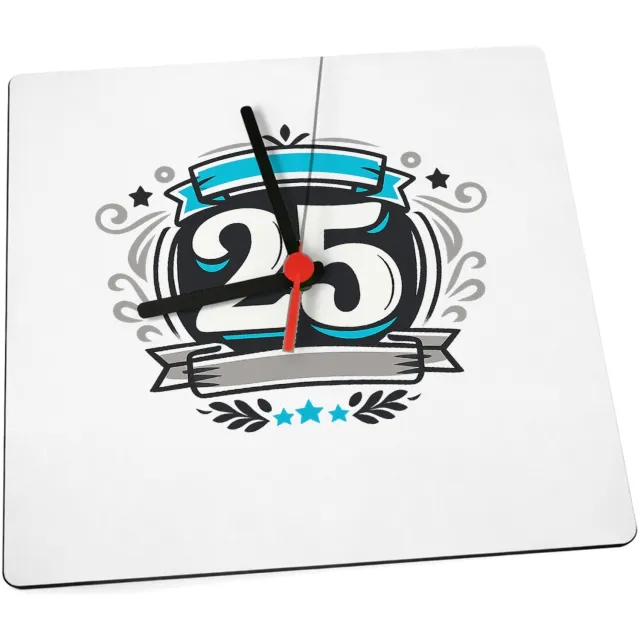 Mr Cadeautjes Klok 19 x 19 - design Retro embleem met een groot jaartal en sportieve omlijsting | cadeau Wit