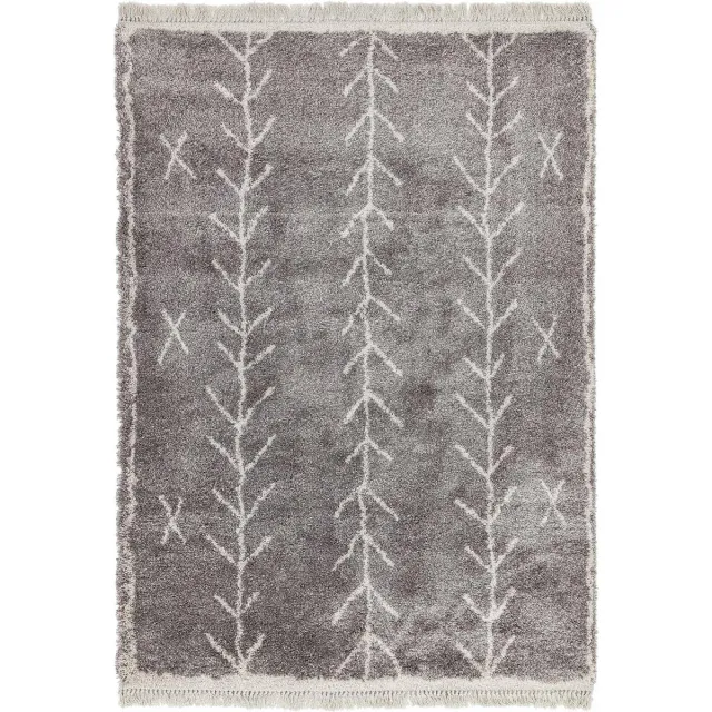 Eazy Living Easy Living - Rocco-Grey-Arrow Vloerkleed - 160x230 - Rechthoek - Berber,Shaggy Tapijt - Modern - Beige, Grijs