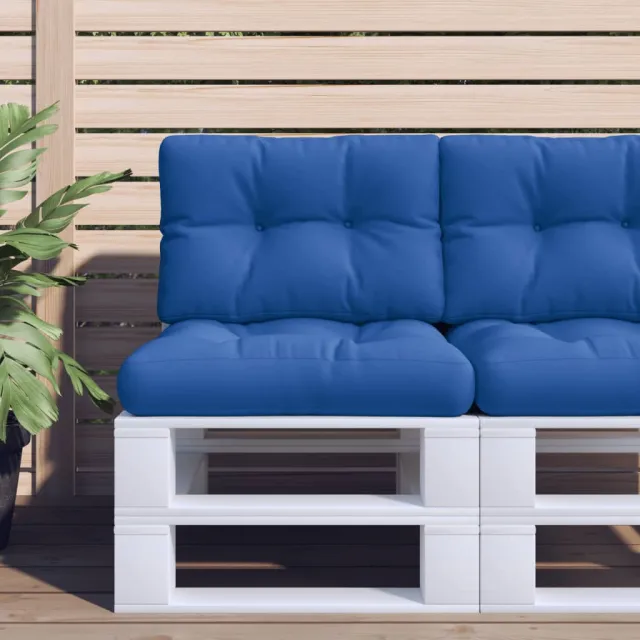 vidaXL Palletkussen 50x40x12 cm stof koningsblauw