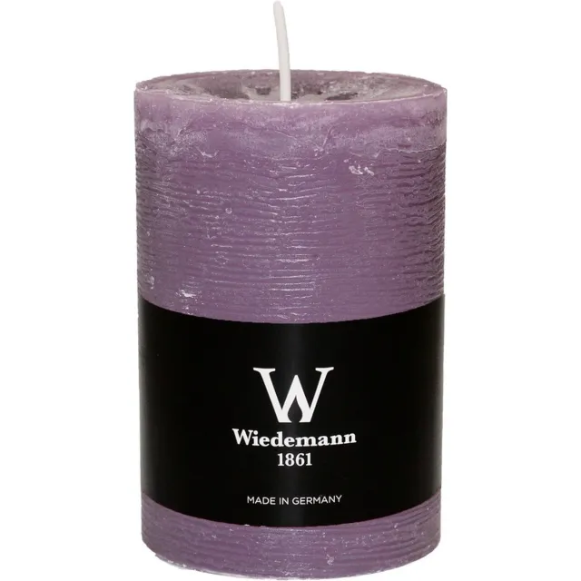 Wiedemann Cilinderkaars/stompkaars - rustieke kaars - paars - 7 x 10 cm - 43 branduren Amethist paars