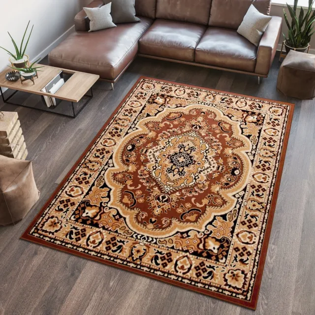 Tapiso Atlas PP Vloerkleed Bruin Oosters Woonkamer Tapijt Maat- 100x200 Creme 2