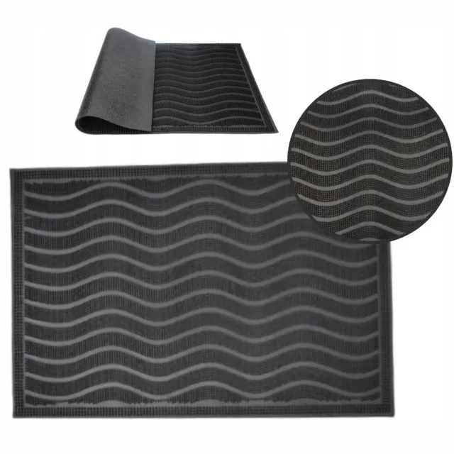Smart Home Rubberen Deurmat 40x60 cm - Duurzaam & Weerbestendig Zwart