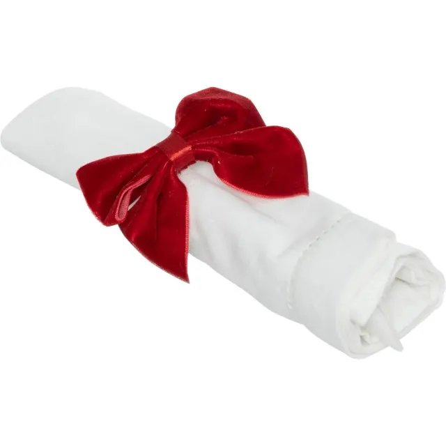 Fééric Lights and Christmas Servetring velours - Set van 2 stuks - Kerstdecoratie - Rood