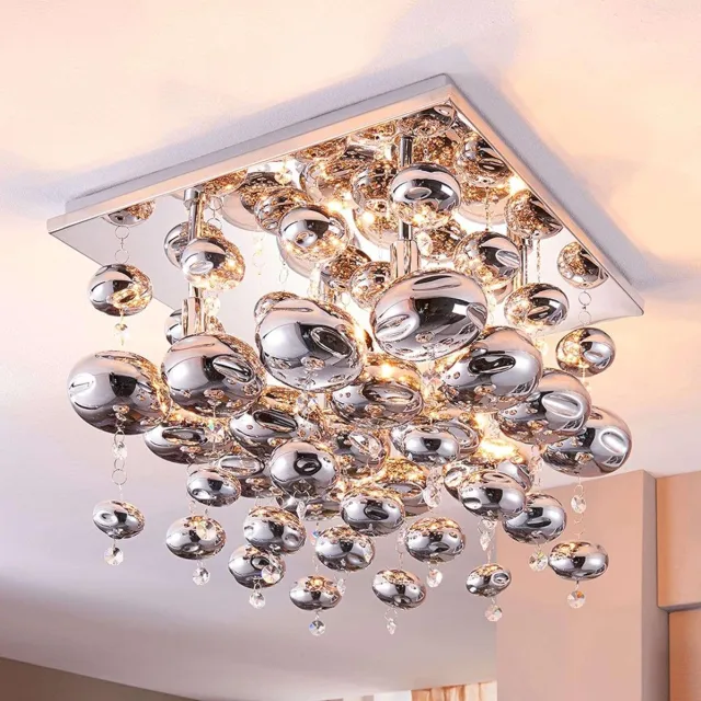 Lindby hanglamp - 4lichts - Metaal, glas - H: 42 cm - G9 - chroom, rook