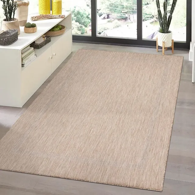 flycarpets Capri Buitentapijt - Buitenkleed - Vloerkleed Voor Binnen & Buiten - Weer en UV bestendig - Perfect voor Balkon, Terras en Serre - Beige - 140x200 cm