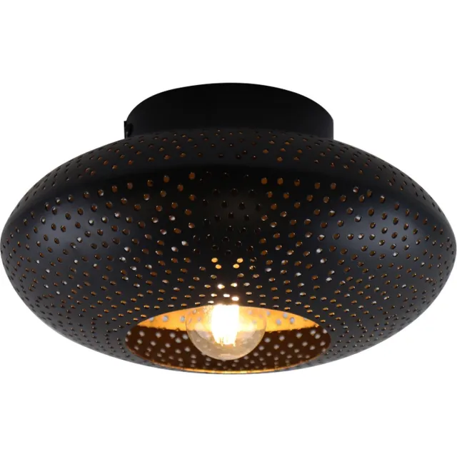 Olucia HILA - Plafondlamp - Zwart / Brons - Vorm: Rond