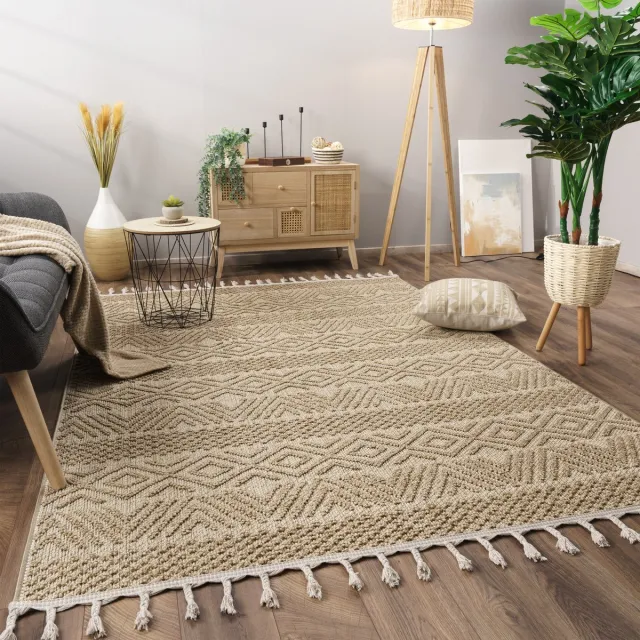 flycarpets Laagpolig Scandi Munilia Vloerkleed - Beige / Naturel