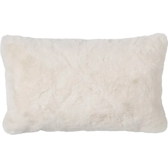 Dutch Decor ZAYA - sierkussen 30x50 cm - bontlook - Snow White - wit - Inclusief binnenkussen - Luxe kussens voor woonkamer & bank