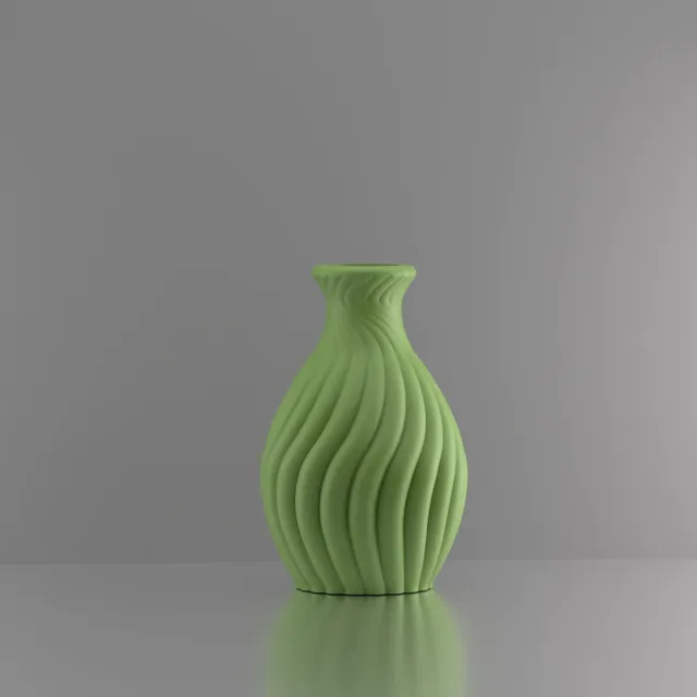 3d-gezellig Snoepje - Vaas - Waterdicht - Lichtgroen - Maat 25 cm - Kunststof - Modern - Bloemenvaas -100% gerecycled PLA (bioplastic)