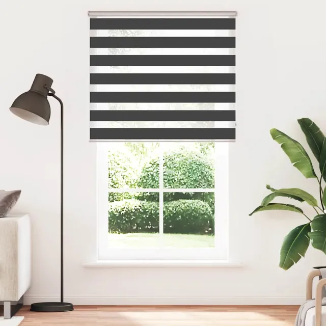 vidaXL Zebra rolgordijn 120x200 cm stofbreedte 115,9 cm zwart
