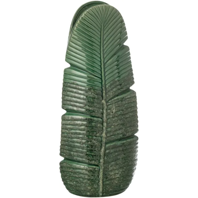 J-Line vaas Blad - steengoed - groen - small