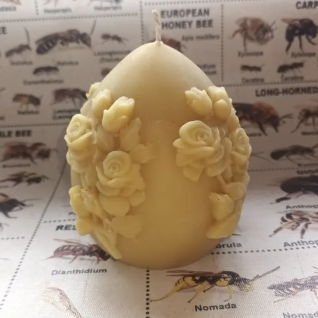 cailleagh's candles and gifts cailleagh's bijenwaskaars xl ei met 3d rozen bijenwas geel