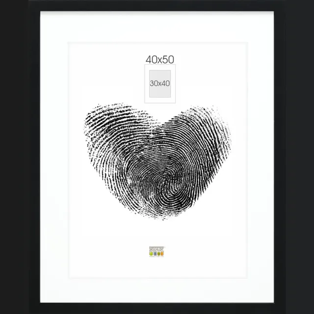 Deknudt Frames fotolijst - zwart met passe-partout - 30x40 / 40x50 cm