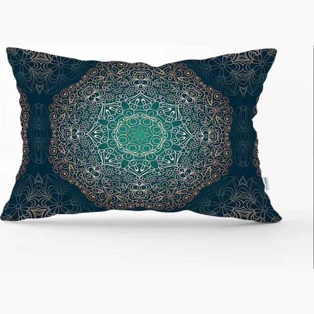De Groen Home HARMONIE Sierkussen Velvet - 30x50 - Gold mandala - Inclusief binnenkussen - Fluweel