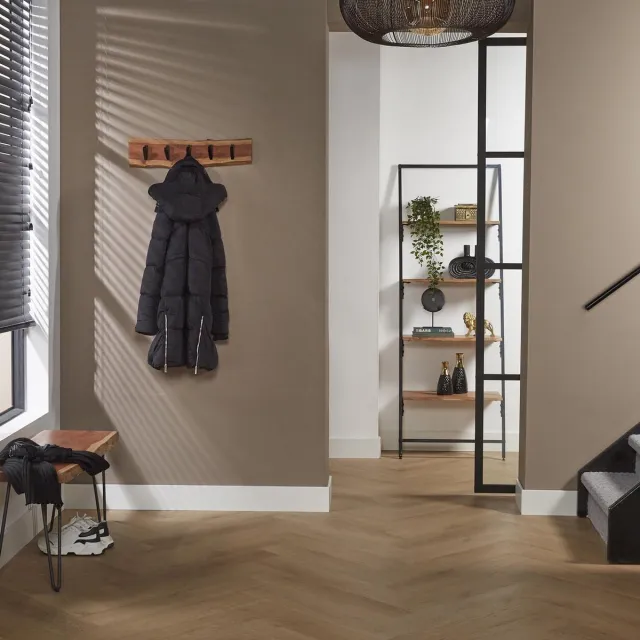 Dimehouse Industriële kapstok Levi massief hout 5 haken horizontaal Acacia