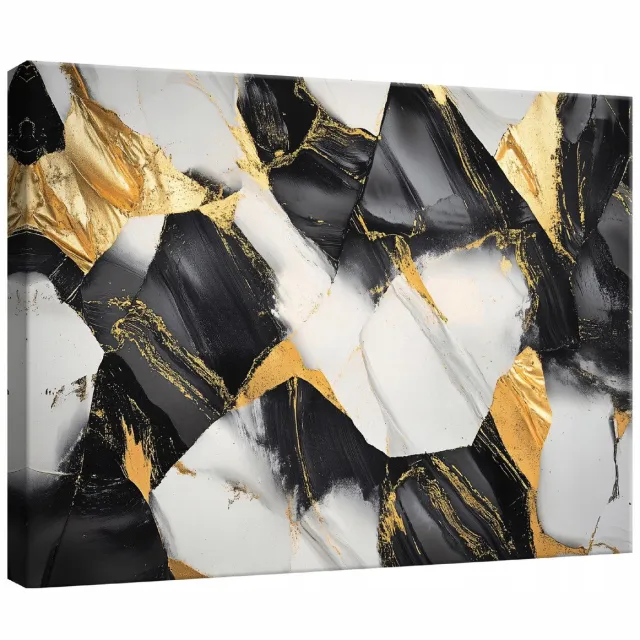 WALLARENA Canvas schilderij - 60x40 cm - abstract marmer voor slaapkamer, woonkamer, keuken multikleurig