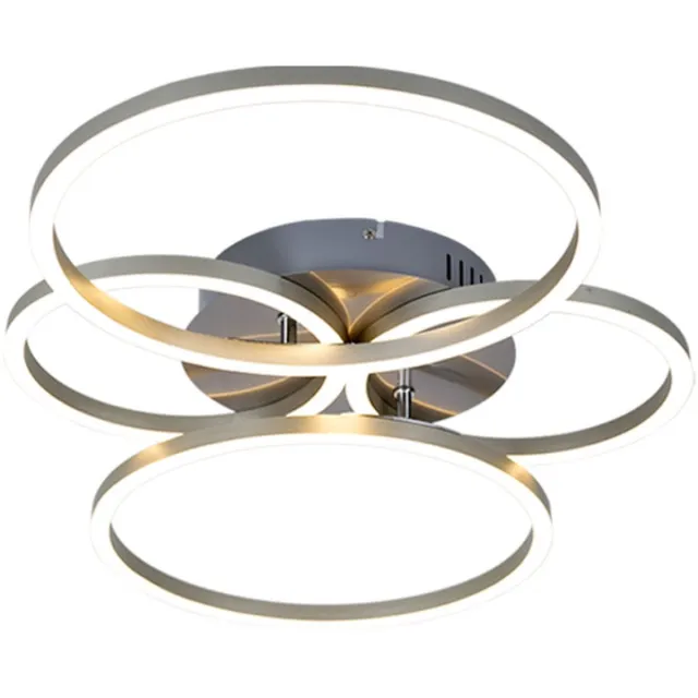 Globo Lighting LED ringen design plafondlampliving eetkamer verlichting hallamp verstelbaar zilver